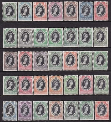 BRITISH COMMONWEALTH 1953 CORONATION 35 STAMPS MINT - Image 1 of 2