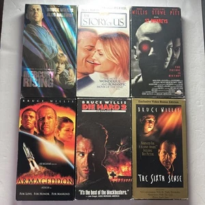 Bruce Willis VHS Lot of 6! 12 Monkeys Armageddon Fifth Element Sixth Sense 6VHS - Picture 1 of 6