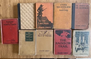 Vintage/Antique Lot Of 9 Zane Grey Books - 1906-1932, Includes 1st Editions - Imagen 1 de 24