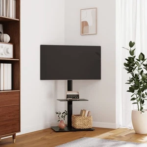 TV Eckständer TV Ständer TV Standfuß Fernsehständer Bodenständer Schwarz vidaXL - Bild 1 von 36