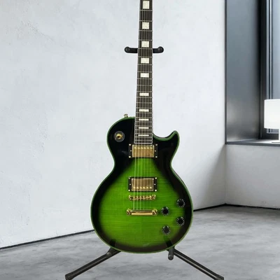 Les Paul Custom Electric Guitar Green Widow Gold Hardware 6String Christmas Gift - Image 1 of 4