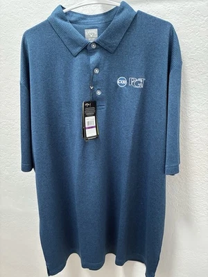 Titleist кнопка поло рубашка для гольфа квадратный узор синий мужской размер XXL новый с ярлыками - Изображение 1 из 4