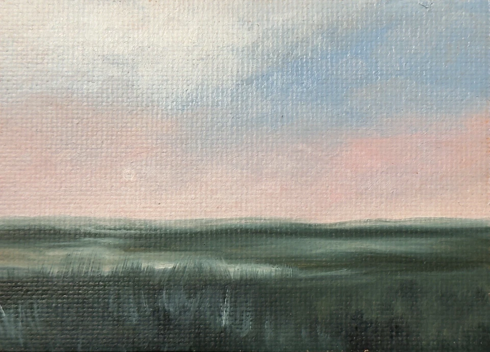 ACEO Original Pintura al Óleo Paisaje ATC Arte Tarjeta Naturaleza Abstracto por Emmer Plaxe Foto 1 de 1