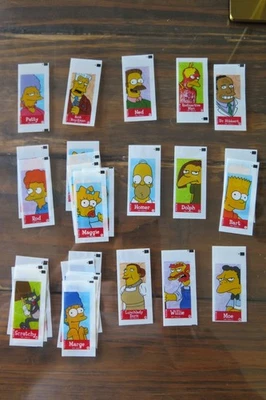 2002 THE SIMPSONS BUBBLE GUM AND STICKERS 27 MINI STICKERS BART MAGGIE NED DOLPH - Image 1 of 3