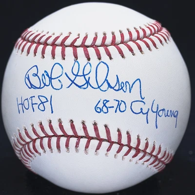 Bob Gibson HOF 81 68-70 Cy Young Signed Official Major League Baseball JSA COA - Image 1 of 4