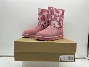 UGG Australia Classic Short Jagged Camo Boots Women's Pink Shoes HNPN Size 7 - Picture 1 of 9