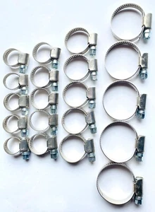 5pc Jubilee Clip Hose Clamp Stainless Steel 10-16mm 12-20 16-25 25-40 Heavy Duty - Picture 1 of 9