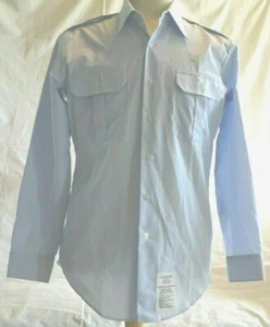 US Herren Hemd Langarm Polyester/Baumwolle Army Blau  - Bild 1 von 17