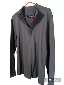 Structure Long Sleeve Grey 1/4 Zip Polo Shirt New - Picture 1 of 1