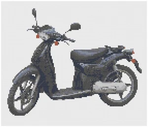 Cross Stitch Pattern by Florashell - Scooter Motorbike - Picture 1 of 1