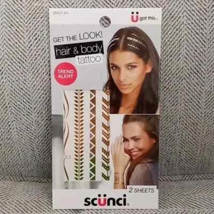 Scunci Hair and Body Tattoos, 1 Package 2 SHEETS 20457-A1 - Picture 1 of 3