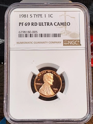 1981 S TYPE 1, Lincoln 1c, NGC Certified PF 69 UCAM RD, 0-005 Cover
