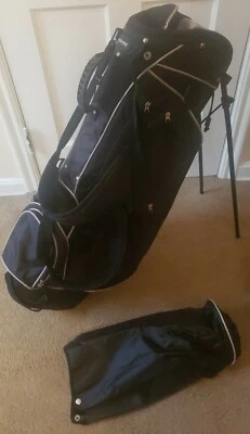 Aspire Black Gray Golf Carrying Bag 8 Dividers 6 Pockets + Cover - Image 1 of 4