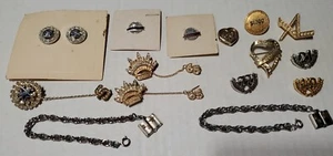 Vintage Stanhome Stanley Home Award Pins Hostess Rhinestone Brooches Earings Lot - Picture 1 of 9