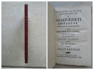 SAUMAISE : ARISTAENETI EPISTOLAS, 1752 (reliure de Petit), lettres érotiques. - Picture 1 of 12