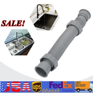 1pc Flexible Tubular Pipe Sink Basin Water Drain Hose Tube For Bathroom/Kitchen - Picture 1 of 16