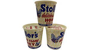 Vintage Honey Cups Original 1950's Stoller's with Lids Bumble Bee NOS Unused - Picture 1 of 1