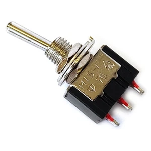 Mini Kippschalter 3 Polig 2 UM Ein-Aus-Ein 250V 3A Miniatur Schalter Micro Chrom - Bild 1 von 1