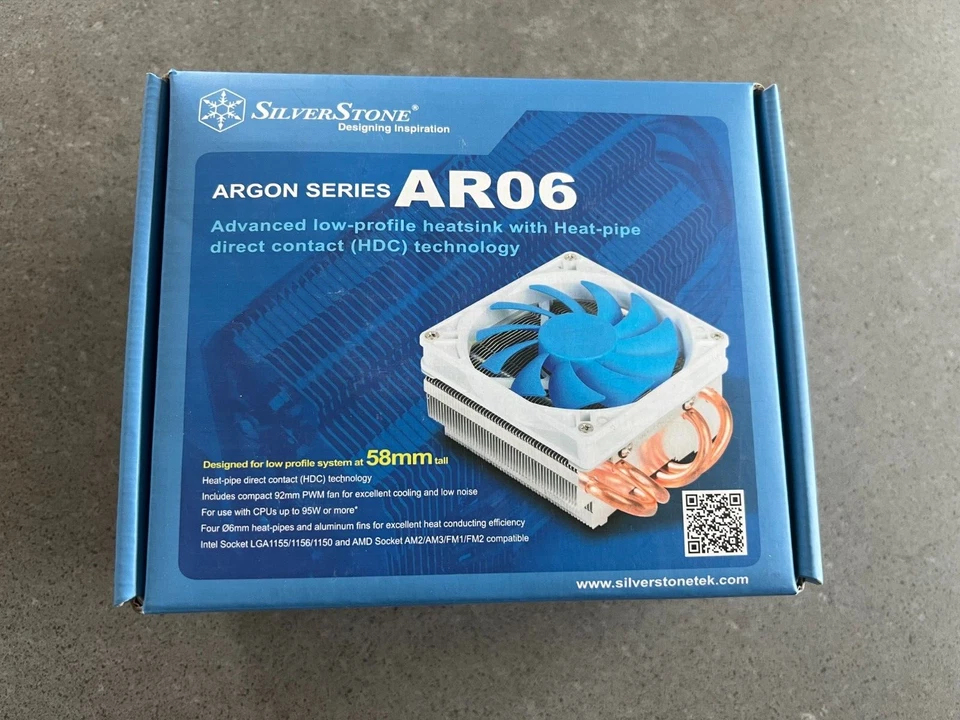 Silverstone Low-Profile Heatsink CPU Cooler 92mm Argon Series AR06 - NEW IN BOX - Image 1 of 4