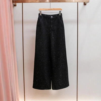 Автопортрет женщин весна новый модный ретро Hot бриллиант длинные широкие брюки - Изображение 1 из 4