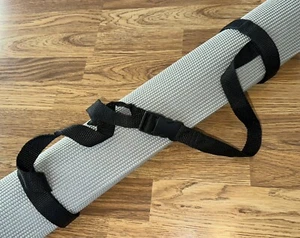 Yoga Mat Harness BLACK Sling Carrier Strap Buckling Waist Shoulder Luggage - Picture 1 of 8