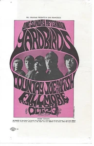 BG 33 Yardbirds at the Fillmore With Country Joe and the Fish 1966 Handzettel - Bild 1 von 2