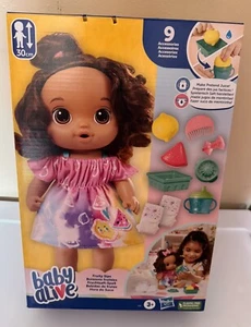 Baby Alive Fruity Sips Doll Brunette Hair NWB - Imagen 1 de 8