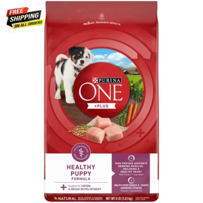 NESTLÉ PURINA PETCARE COMPANY Purina ONE Natural High Protein Dry Puppy Food Plus Healthy Puppy Formula 8 Lb🐶