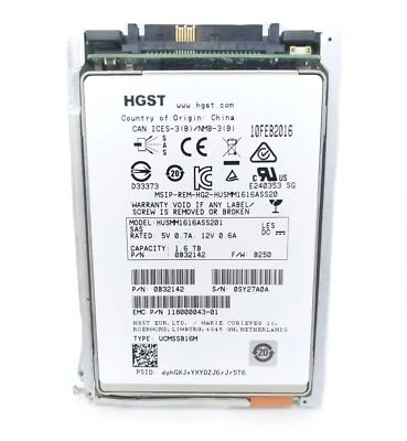 EMC 005051157 005051156 1.6tb SAS SSD 2.5 VMAX3 100K Solid State Drive - Image 1 of 3