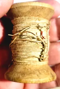 Wooden Spool with White Wire 1.2 oz - Picture 1 of 4