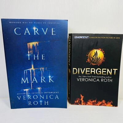 2 Lot Veronica Roth-Carve the Mark & Divergent Paperbacks Fantasy Youth Romance - Image 1 of 4
