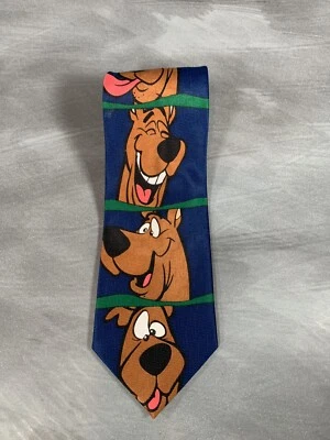 Vtg 1998 Scooby Doo Necktie Hanna Barbera Scooby-Doo! Cartoon Network Blue - Image 1 of 4