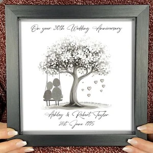 Personalised Pebble Art 30th Wedding Anniversary Gift Keepsake 30 Years Swing - Picture 1 of 10