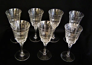Fabulous set of 7 Red Wine or Water Stemware Circa 1920 - Picture 1 of 4