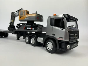 RC Artic 1:24 RC Truck & Trailer Set 9CH Trucking Pritsche Spielzeug mit Bagger! - Bild 1 von 21