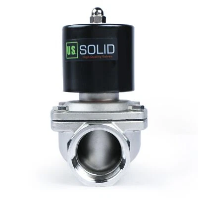 EE. UU. Electroválvula eléctrica sólida de 1 1/2 pulgada de acero inoxidable de 12 V CC Foto 1 de 4