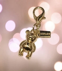 Nuevo Coach Mini Oso de Peluche Cartera Bolso Muñequera Dije - Imagen 1 de 7