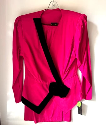 Conjunto Top Falda Traje Vintage Años 80 Stuart Alan Rosa Talla 10, Disfraz, Estilo Retro Foto 1 de 4