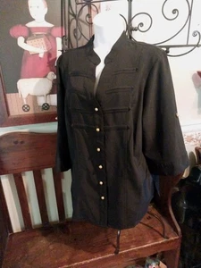 CAMISA KATHY CHE BLUSA CUELLO HENLEY LAVABLE BOTÓN DELANTERO TALLA 14/16W - Imagen 1 de 5