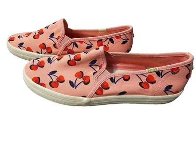 Keds x Kate Spade Womens Size 9  Pink Cherry Print Casual Shoes Slip On Canvas - Image 1 of 4