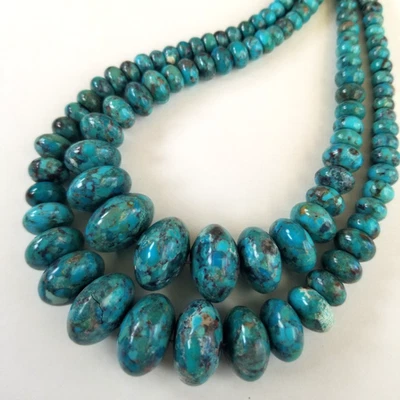 PAR DE COLLAR DE CUENTAS TURQUESA MONTAÑA ARAÑA COMPRIMIDA ESTERLINA JAY KING DTR Foto 1 de 4