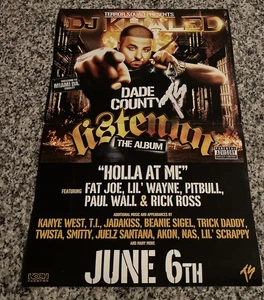DJ Khaled 2006 Listennn.... Promo Poster Old Stock Lil' Wayne Gold In Center - Picture 1 of 2