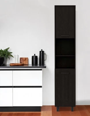 79" Modern Black Pantry Cabinet with Five Shelves - Image 1 of 4