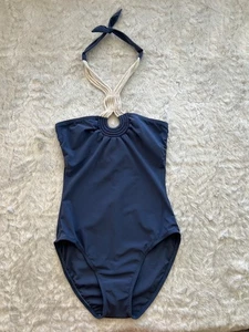 Karla Colletto Designer Women's Blue Charlie Bandeau Halter One Piece Swimsuit 8 - Picture 1 of 7