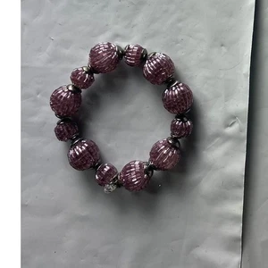 Purple Beaded Stretch Bracelet Women Fashion Accessory - Picture 1 of 2