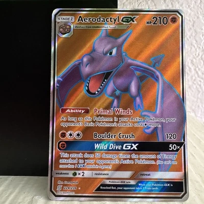 Pokémon TCG 2019 Aerodactyl GX 224/236 Unified Minds Ultra Rare Full Art NM S&M - Image 1 of 4