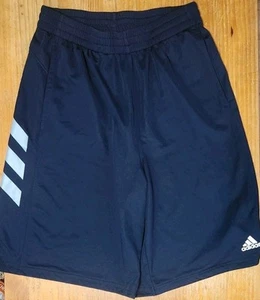 🔥 New Adidas Aeroready Athletic Shorts Size Youth Teens XL 18/20 Blue 3 Stripe - Picture 1 of 4