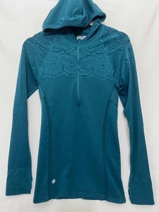 251009 Mujer M ATHLETA 930289 Twist Media Cremallera Sudadera con Capucha Verde Azulado L/S Camiseta Elástica Usada en Excelente Condición - Imagen 1 de 4
