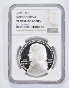 PF70 2005 P John Marshall Commemorative Proof Silver Dollar NGC UCAM *6760 - Picture 1 of 5