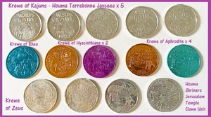 Lote 14 fichas de doble mardi gras de colección 1984 Nueva Orleans LOUISIANA EXPO FERIA MUNDIAL - Imagen 1 de 13